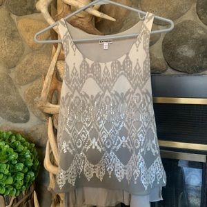 Express silver sparkly tank